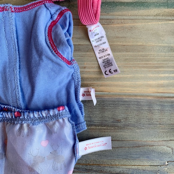 AMERICAN GIRL Doll Pajamas Slippers Headband Holiday Reindeer Snowflakes Hearts - Picture 3 of 4